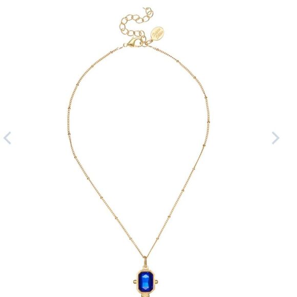 Colbert blue crystal Elegant Gold and Blue Pendant Necklace - Picture 1 of 2